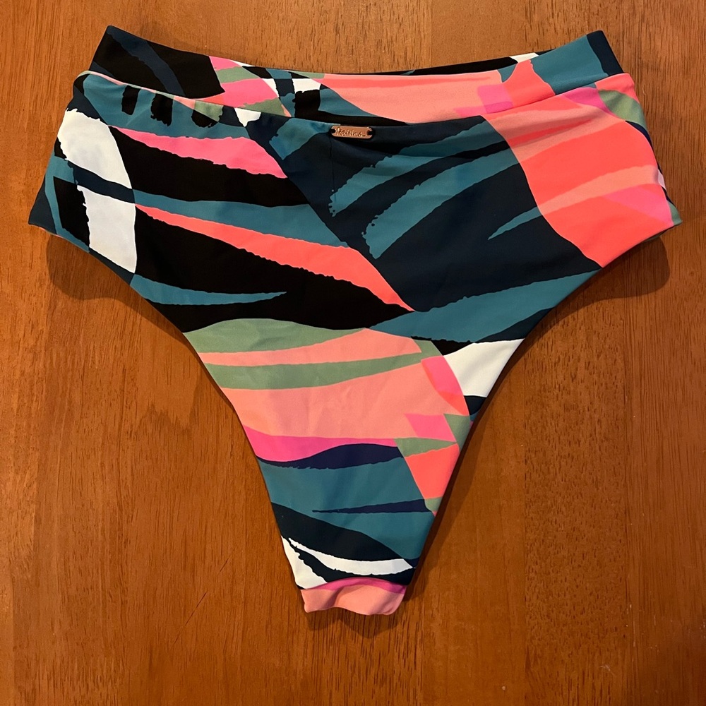Patterned Mid-waisted Bikini Bottom - Picture 2 of 2